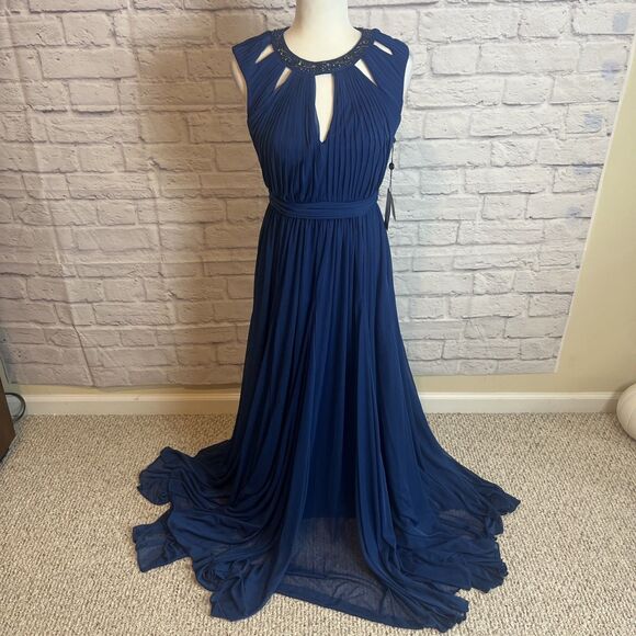 Adrianna Papell Women’s NWT Formal Evening  Shirred Necklace Dress Size 6 - Picture 1 of 11